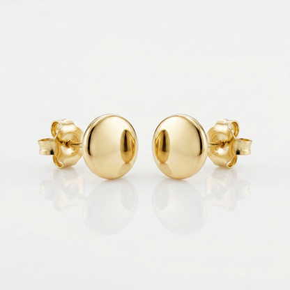 14k Yellow Gold Polished Round Post Earrings