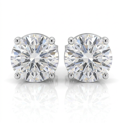 Sterling Silver 8.0mm Round CZ Stud Earrings