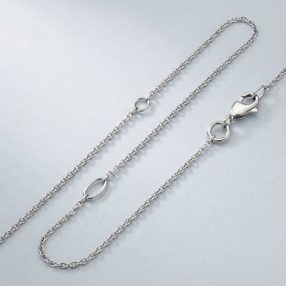 Double Extendable Cable Chain in 14k White Gold (1.2mm)