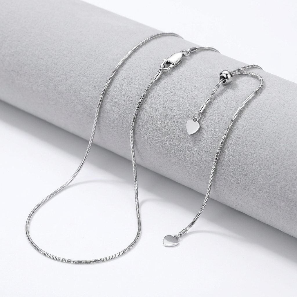 Sterling Silver 0.8mm Adjustable Snake Chain  DestGlow