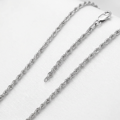 14k White Gold Light Rope Chain 1.5mm