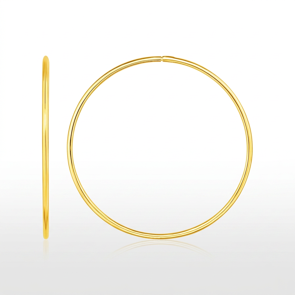 Endless Hoop Style Earring in 14K Yellow Gold  DestGlow