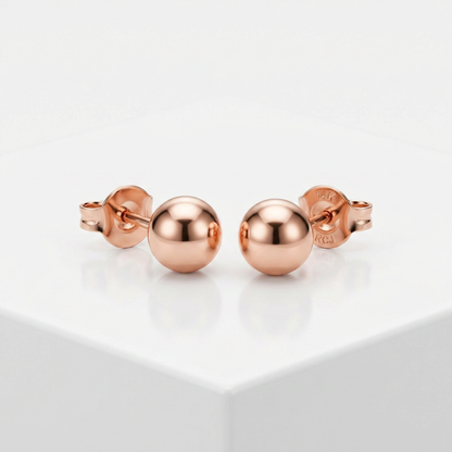 14k Rose Gold Ball Style Stud Earrings (4.0 mm)