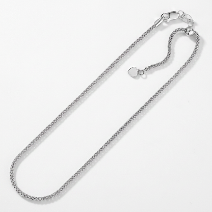 Sterling Silver 0.8mm Adjustable Popcorn Chain