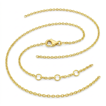 Extendable Cable Chain in 14k Yellow Gold (1.5mm)