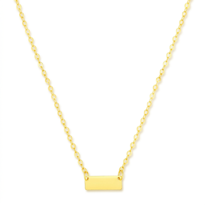 14k Yellow Gold Polished Mini Bar Necklace