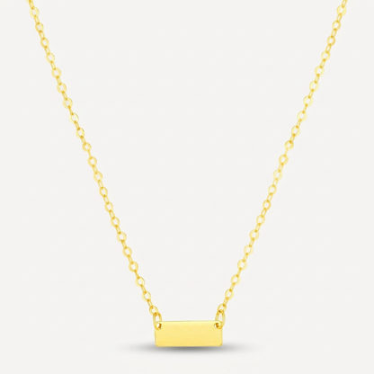 14k Yellow Gold Polished Mini Bar Necklace