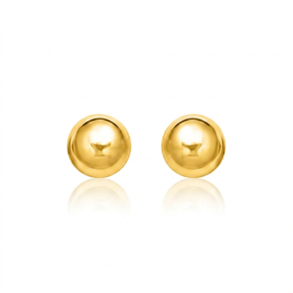 14k Yellow Gold Round Motif Stud Earrings (7.0 mm)