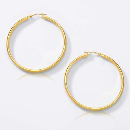 10k Yellow Gold Polished Hoop Earrings (30mm)
