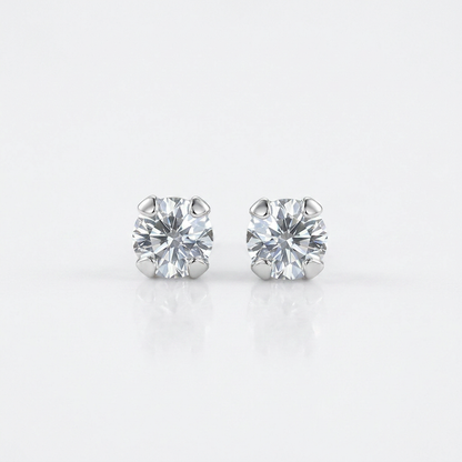 14k White Gold White Cubic Zirconia 2mm Stud Earrings