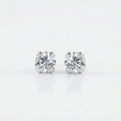 14k White Gold White Cubic Zirconia 2mm Stud Earrings