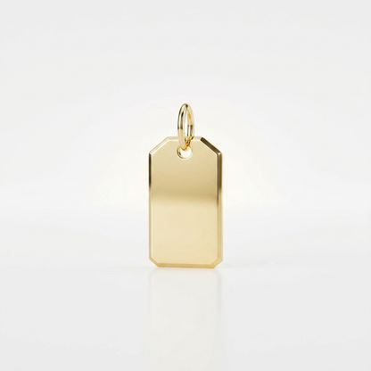 14K Yellow Gold Tag Pendant