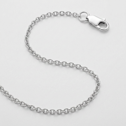Sterling Silver Rhodium Plated Round Cable Chain 1.8mm