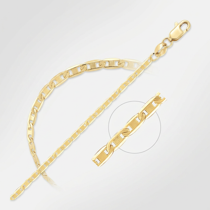 14k Yellow Gold Mariner Link Anklet 1.7mm