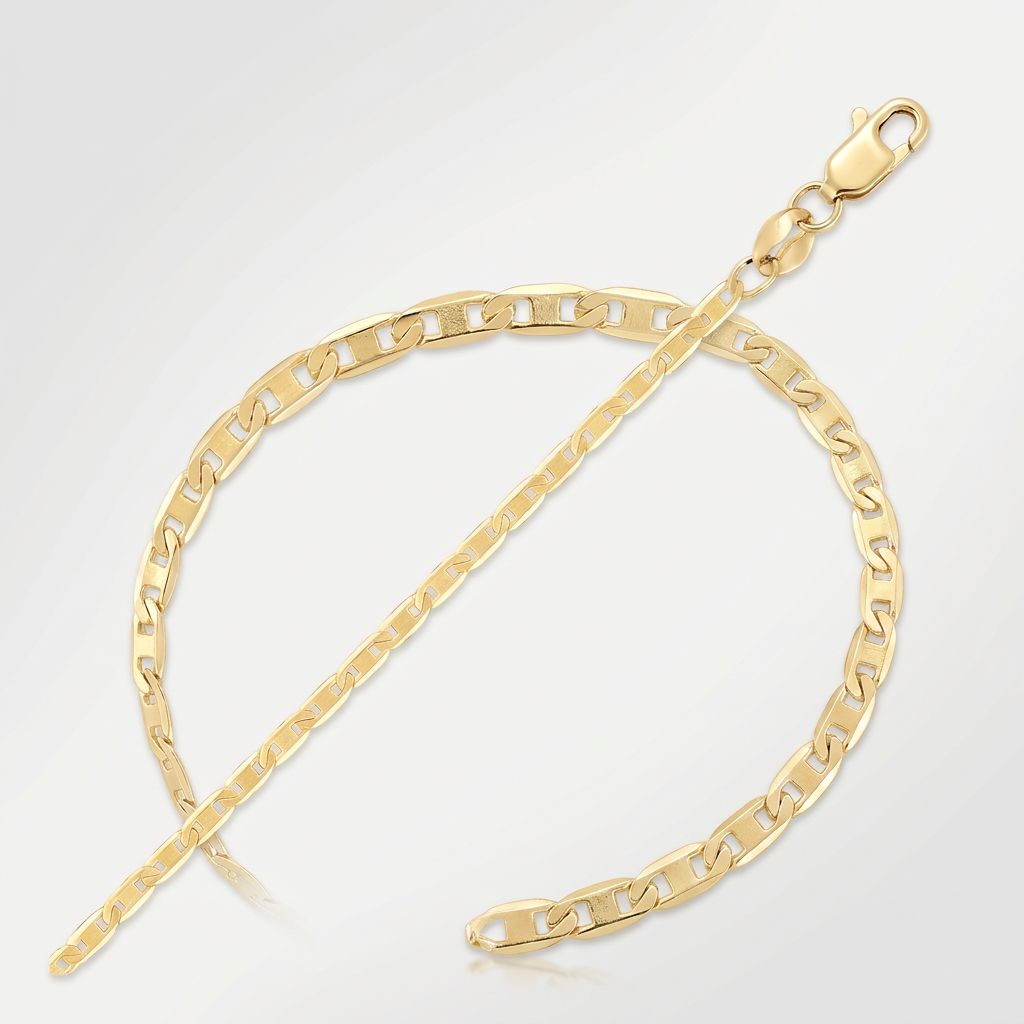14k Yellow Gold Mariner Link Anklet 1.7mm