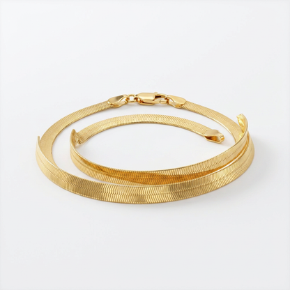 4.0mm 14k Yellow Gold Super Flex Herringbone Bracelet