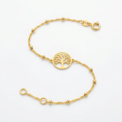 14K Yellow Gold Tree of Life Bracelet