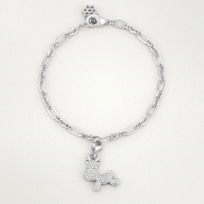 Rudy 0.25ct CZ Reindeer Charm Bracelet