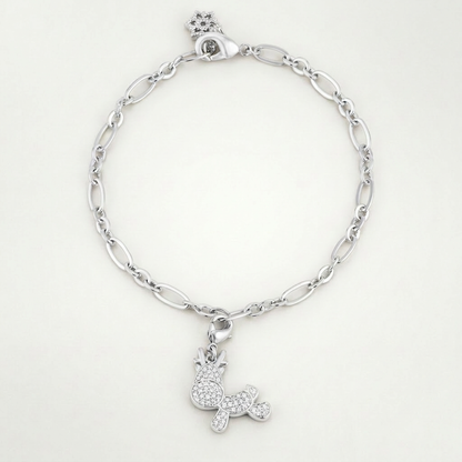 Rudy 0.25ct CZ Reindeer Charm Bracelet