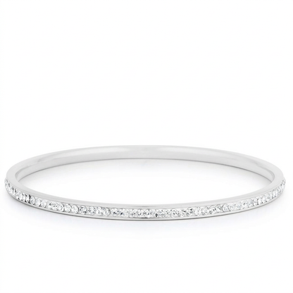 Simple Plated Finish Crystal Bangle