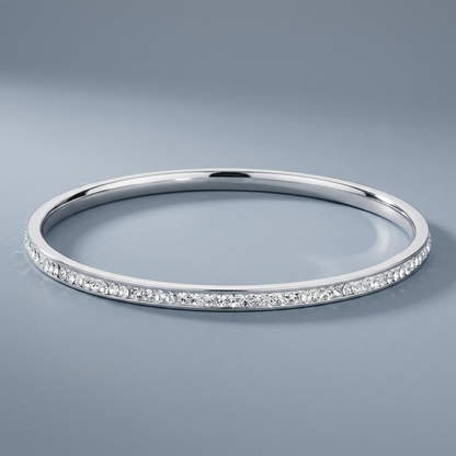Simple Plated Finish Crystal Bangle