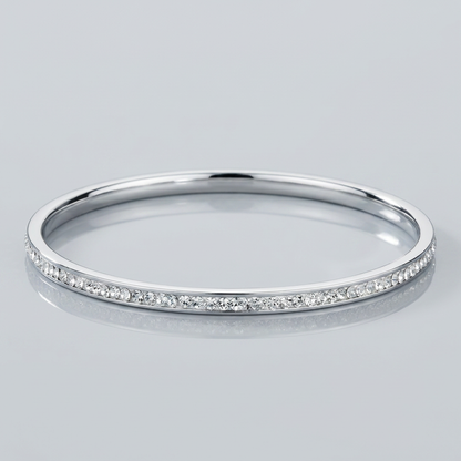 Simple Plated Finish Crystal Bangle