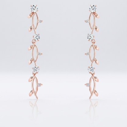 Avera 1.1Ct Vine Design Plated Earrings