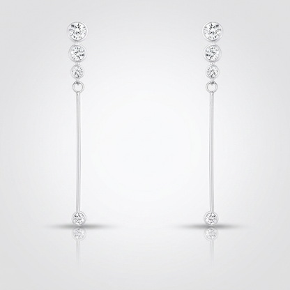 Avera 1.2Ct Graduated Plated Drop Cubic Zirconia Earrings