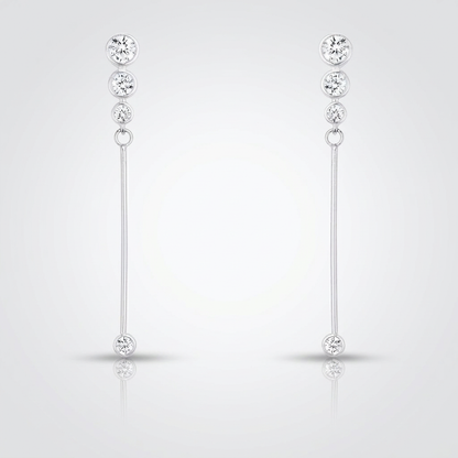 Avera 1.2Ct Graduated Plated Drop Cubic Zirconia Earrings