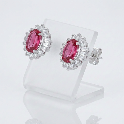 Chrisalee 3.3ct CZ Classic Stud Earrings in Pink