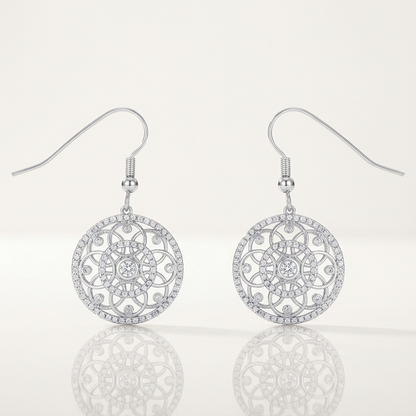 Avera .95 Ct Interlocking Circle and Cubic Zirconia Earrings