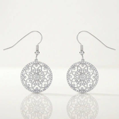 Avera .95 Ct Interlocking Circle and Cubic Zirconia Earrings