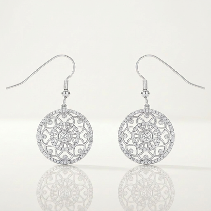 Avera .95 Ct Interlocking Circle and Cubic Zirconia Earrings