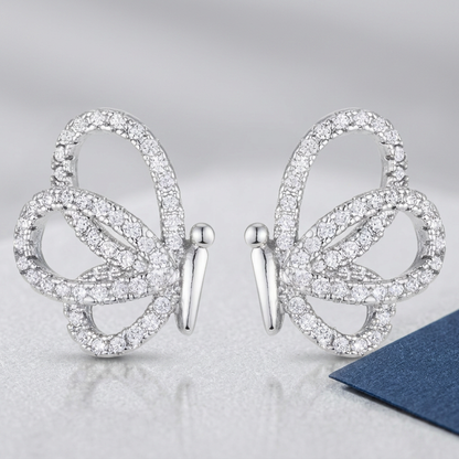 Avera .45 Ct Cubic Zirconia Butterfly Stud Earrings