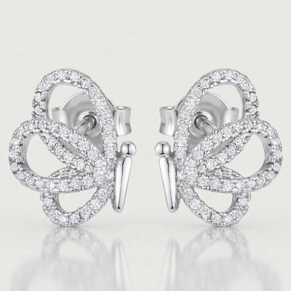 Avera .45 Ct Cubic Zirconia Butterfly Stud Earrings