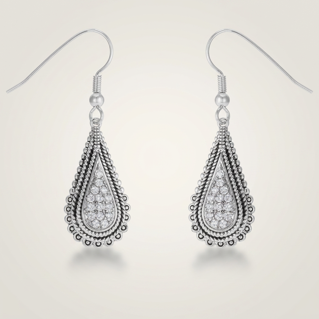 .45 Ct Tear Drop Earrings with CZ  DestGlow