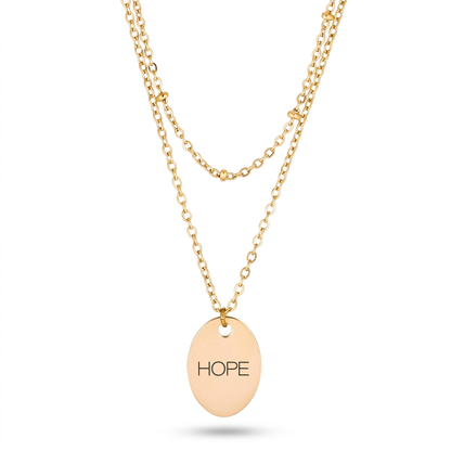 Avera Double Chain Hope Necklace In Radiant Gold