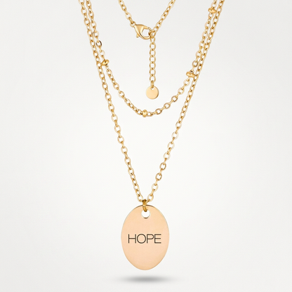 Avera Double Chain Hope Necklace In Radiant Gold