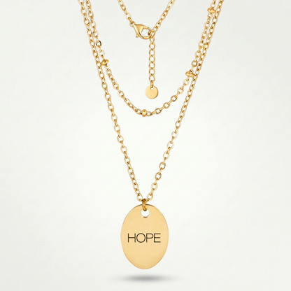 Avera Double Chain Hope Necklace In Radiant Gold