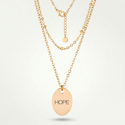 Avera Double Chain Hope Necklace In Radiant Gold