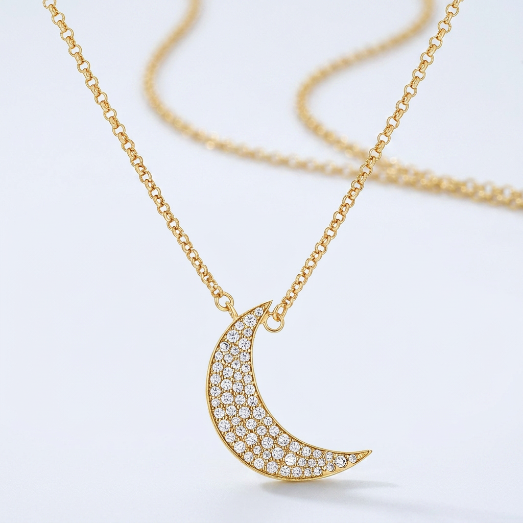 Avera To The Moon And Back Pendant Necklace In Gold Tone  DestGlow
