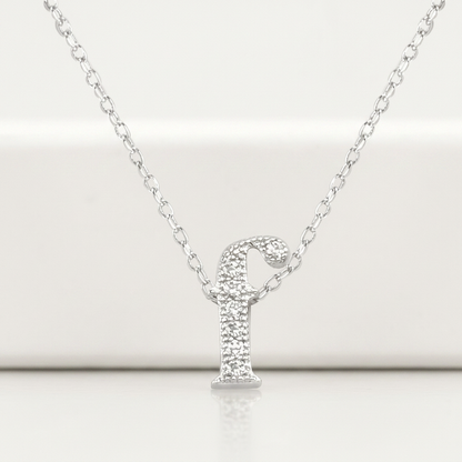 Avera Micro-Pave Initial F Pendant In Sterling Silver