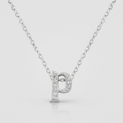 Avera Micro-Pave Initial P Pendant In Sterling Silver