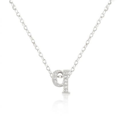 Avera Micro-Pave Initial Q Pendant In Sterling Silver