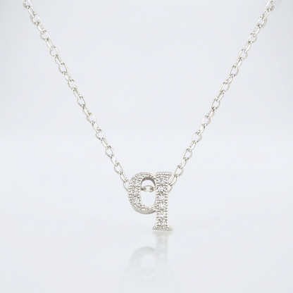 Avera Micro-Pave Initial Q Pendant In Sterling Silver