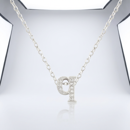 Avera Micro-Pave Initial Q Pendant In Sterling Silver