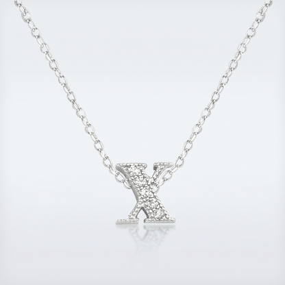 Avera Micro-Pave Initial X Pendant In Sterling Silver