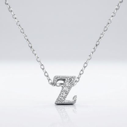 Avera Micro-Pave Initial Z Pendant in Sterling Silver