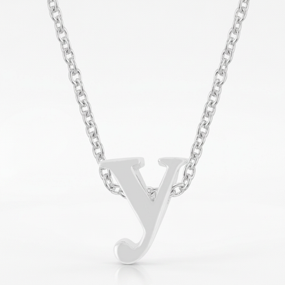 Avera Finish Initial Y Pendant Sterling Silver Necklace