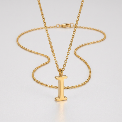Avera Elaina Stainless Steel I Initial Necklace Gold Tone